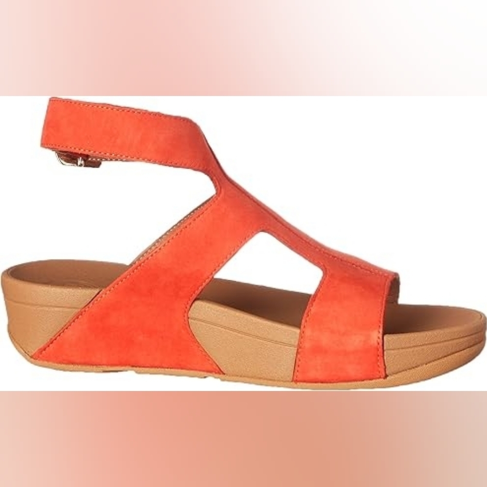 Vionic ARENA Gladiator Women's Vibrant Orange Flame Suede Sandals Sz 8 SH444 - Picture 3 of 10